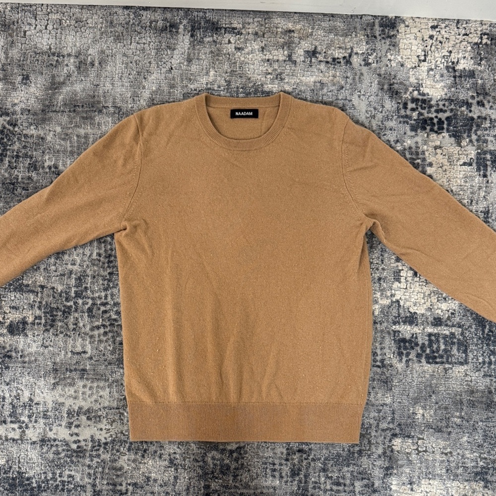 NAADAM Men's Tan Crewneck Sweater